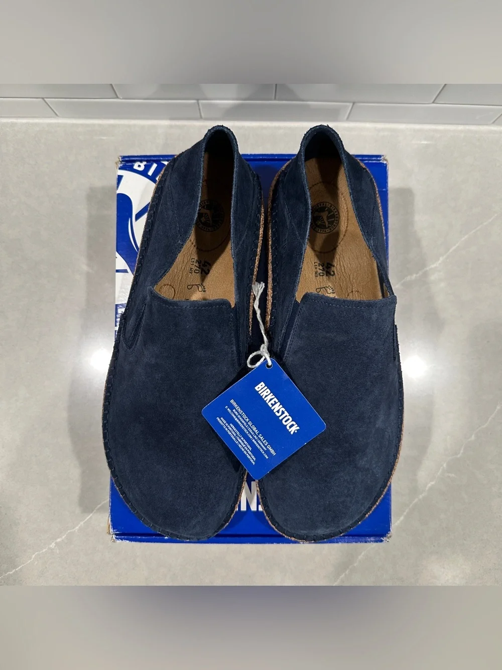 Birkenstock Callan Navy Suede Slip-On Clog Size 42 - Rare Find!